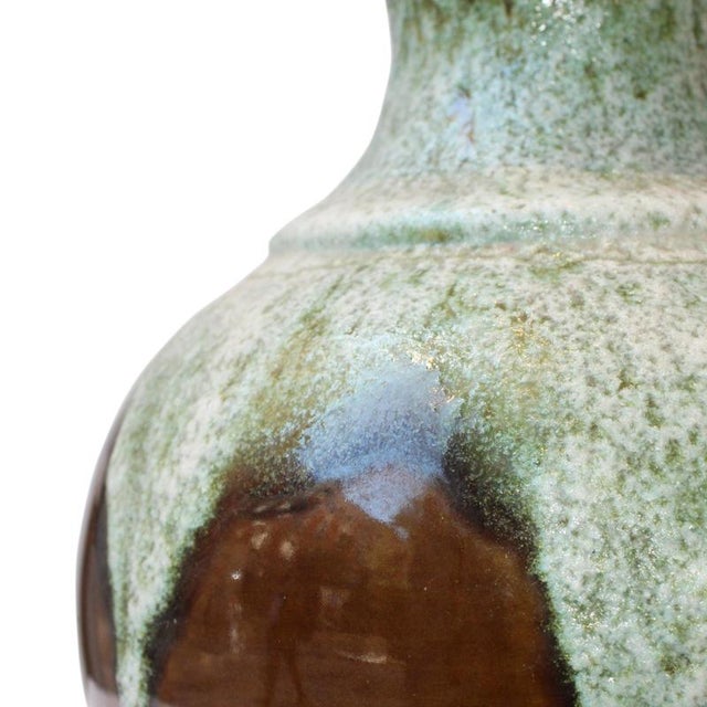 Brown West German Pottery Glazed Ceramic Vase, Germany, 1970s For Sale - Image 8 of 10