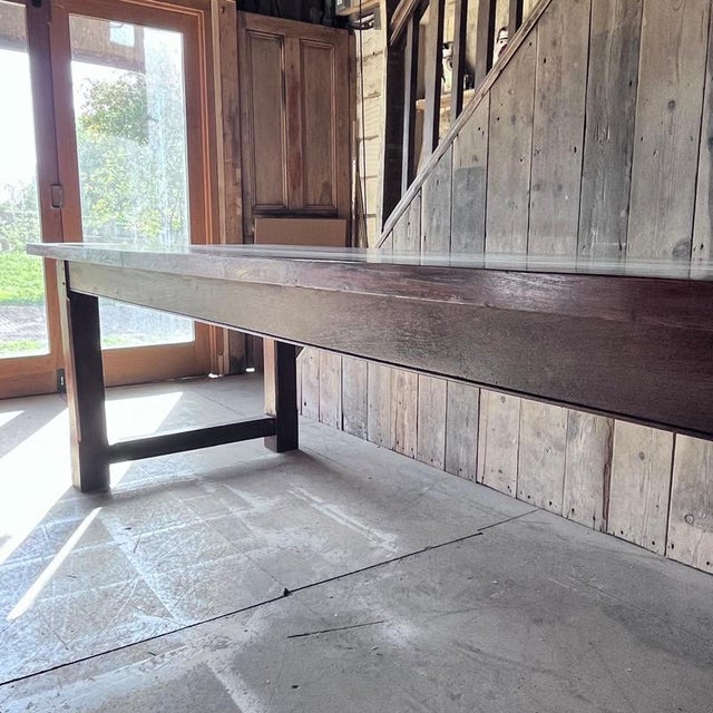 Vintage Oak Refectory Dining Table For Sale - Image 10 of 18