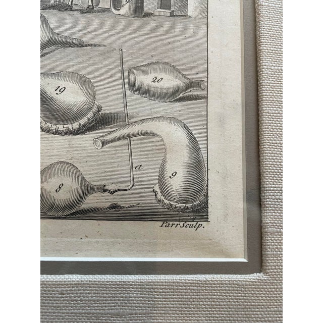 Sculpture Materials Nathaniel Parr Engraving 1751 for J. HInton's New Dictionary of Arts & Sciences. Chemical Laboratory For Sale - Image 7 of 12