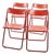 Red Folding Chairs, 1960s, Set of 4 For Sale