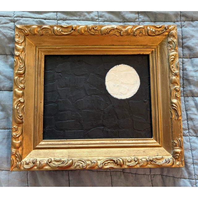 Abstract Contemporary Abstract Moon Rising in Vintage Frame For Sale - Image 3 of 7