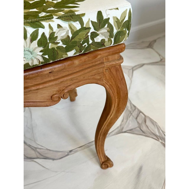 Wood Pair of Teak Lattice-Back Dining Chairs With Michael Smith Cushions For Sale - Image 7 of 9