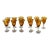 Vintage Artland Iris Amber Bubble Blown Glass Goblets - Set of 11 For Sale