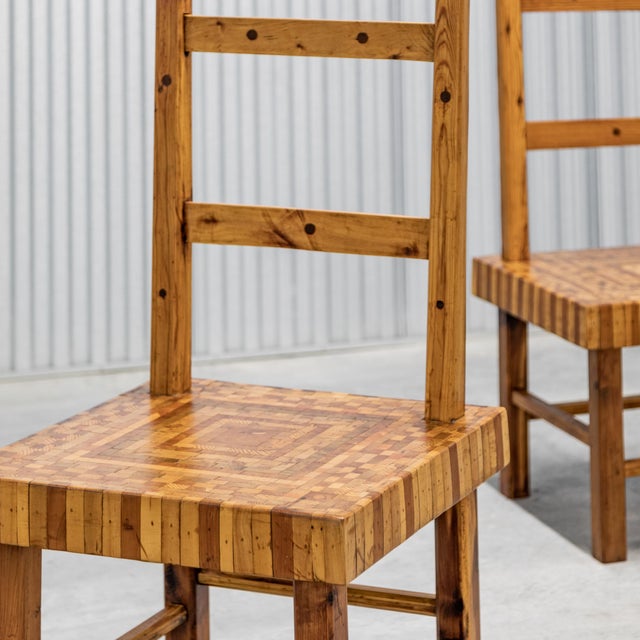 Late 20th Century Late 20th Century American Folk Art Parquet Chairs For Sale - Image 5 of 10