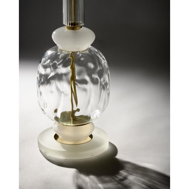 Venetian Glass Modernist Pair of Lamps, Murano, Italy - a Pair For Sale - Image 4 of 9