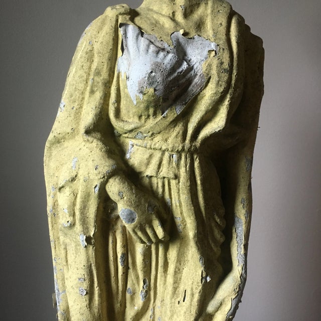 1900 - 1909 Early 20th-Century Weathered Classical Female Garden Statue For Sale - Image 5 of 12