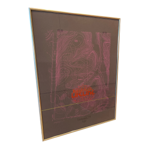 1970s 73 Gary Rieveschl Signed Numbered Lithograph Lifeline Ohio Environmental Installation Crocuses, Framed