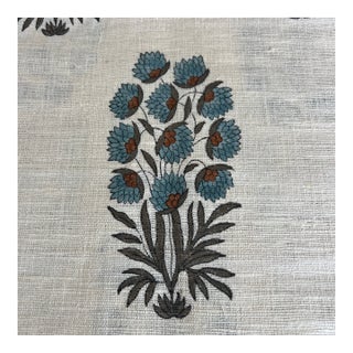 Muriel Brandolini Printed Floral Fabric in Silk Matka- 2 Yards For Sale