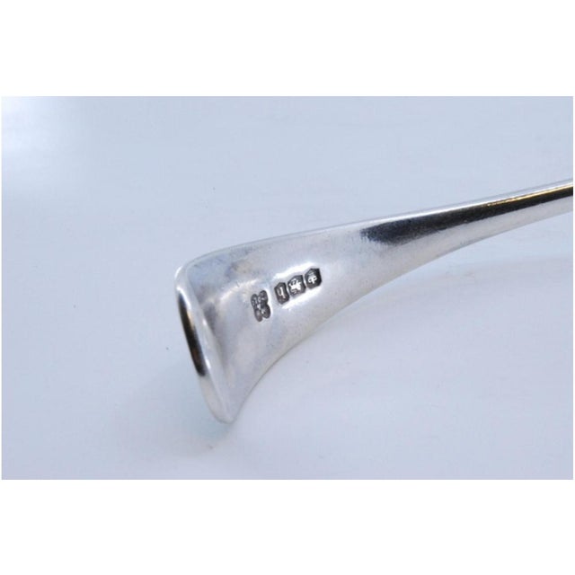 Silver William IV Silver Mustard Spoon with Curved Handle by Martin Hall For Sale - Image 8 of 9