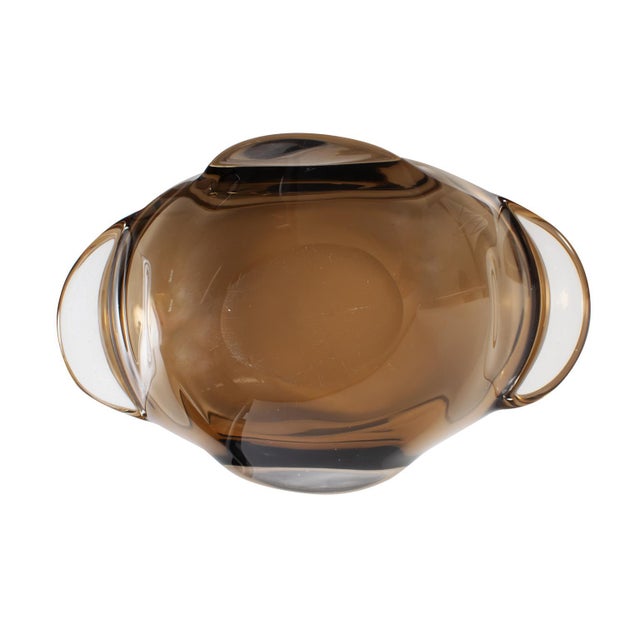 2020s Smokey Umber Glass Bowl For Sale - Image 5 of 11