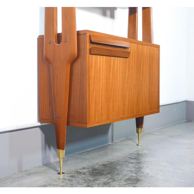 Italian Floor-to-Ceiling Wooden Bookcase, 1970s For Sale - Image 9 of 18