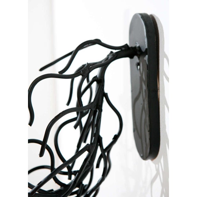 Faux Coral Black Single Arm Sconces - a Pair For Sale - Image 4 of 7