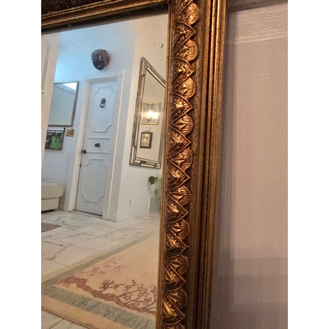 Vintage Mid Century Gilded Gold Leaf Mirror For Sale - Image 4 of 7