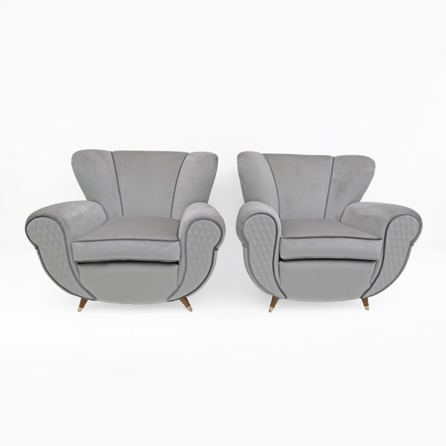 Art Deco Italian Velvet Sofa attributed to Guglielmo Ulrich, 1940s For Sale - Image 13 of 14