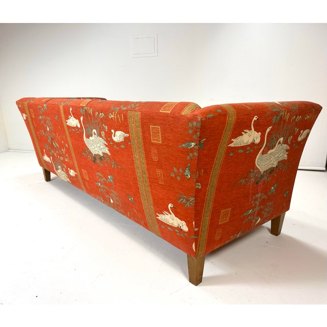 1940s 1940's Danish Sofa Upholstered in Vintage Designer Swan Upholstery For Sale - Image 5 of 12