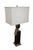 Mid-Century Modern Mid 20th Century French Maison Le Dauphin Porcelain & Brass Monolith Table Lamp 35" For Sale - Image 3 of 14