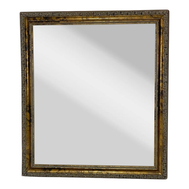 Bronze Art Deco Carved Wood Picture Frame For Sale