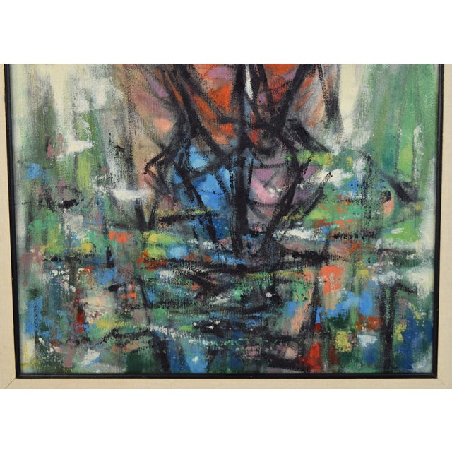 1953 Vintage Arthur Jacobson Abstract Voluptuous Nude Oil Painting