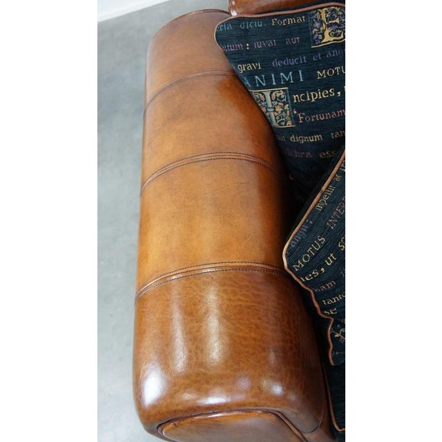 Textile Brown Leather 2-Seater Sofa For Sale - Image 7 of 9