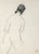 Mid Century Figurative Charcoal Line Drawing, "Girl Walking Away" Wonderful mid century figurative nude charcoal line...