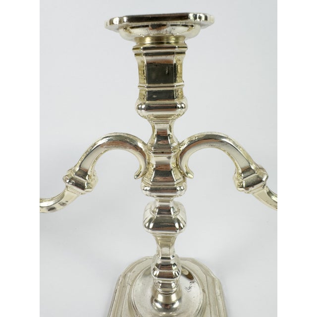 Pair of Vintage BMF Silver-Plated Three-Arm Candelabra, West Germany, Circa 1960s For Sale - Image 9 of 18
