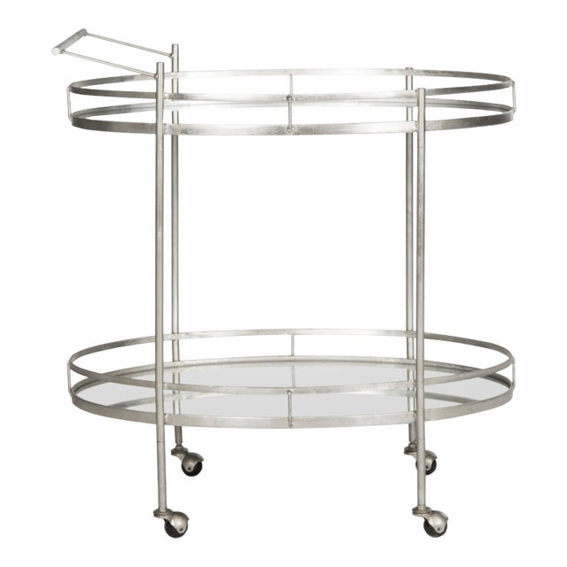 Charlie Bar Cart in Silver For Sale
