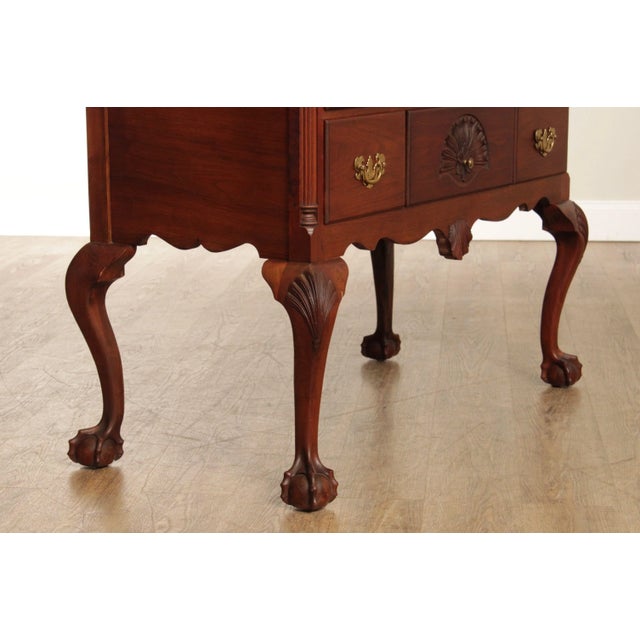 Chippendale Style Custom Crafted Walnut Highboy Chest of Drawers For Sale - Image 12 of 12