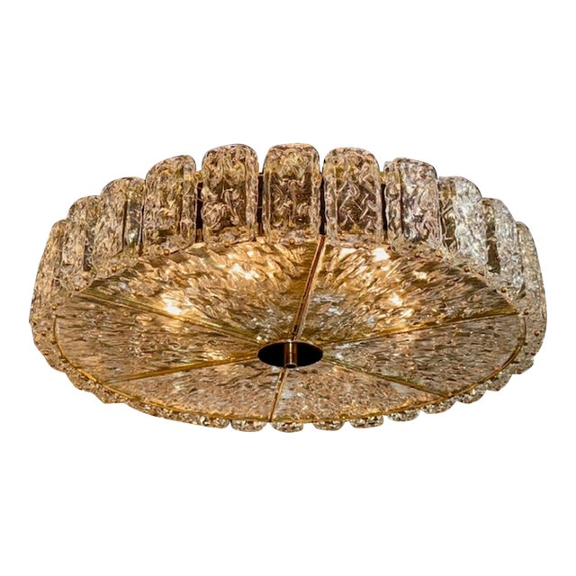 Murano Ice Block Disc Flush Mount For Sale