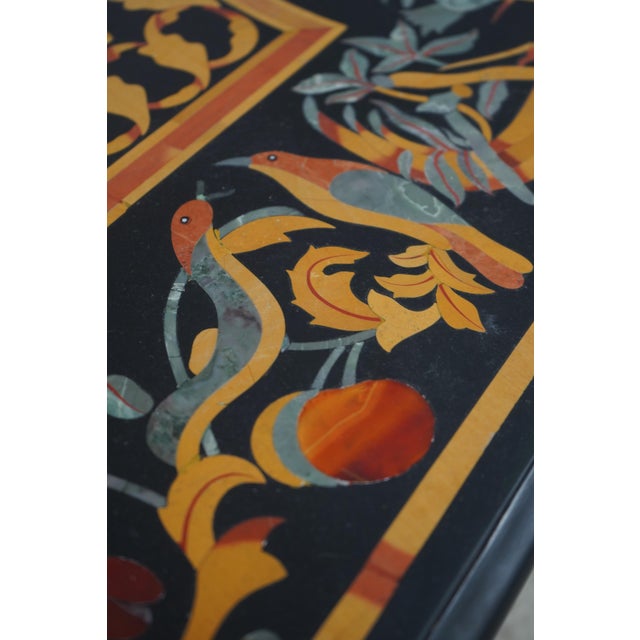 Pietra Dura Inlaid Marble Top Italian Dining Room Table For Sale - Image 9 of 14