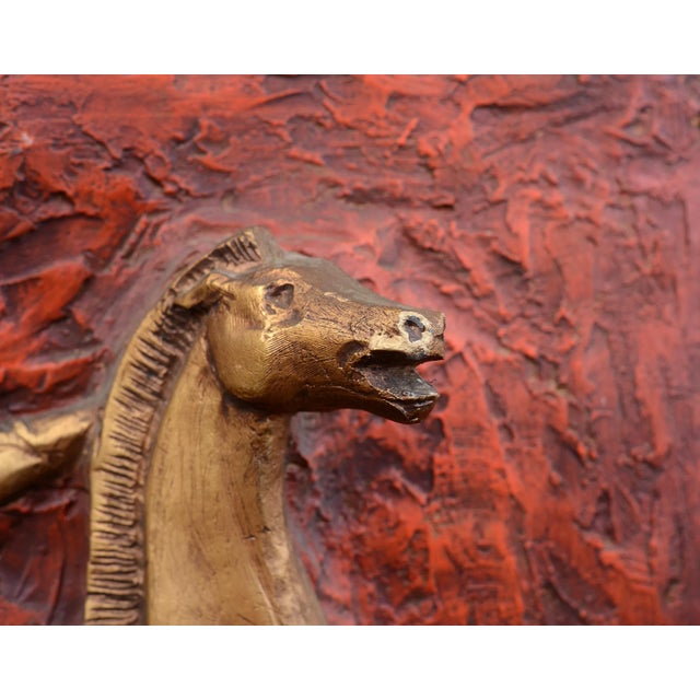 1960s Mid Century Finesse Originals J. Segura Roman Warriors and Horses Relief Wall Sculpture For Sale - Image 9 of 13