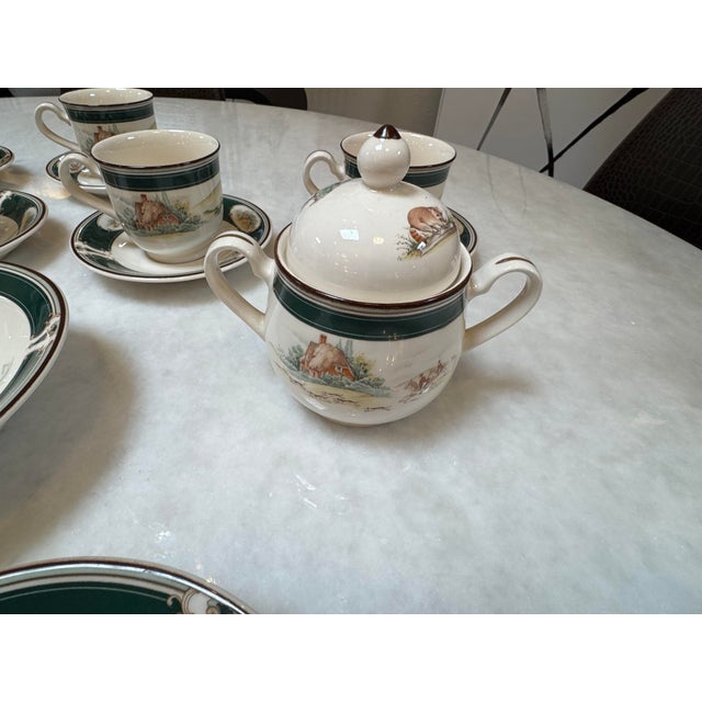 Ceramic 1970s Noritake Keltcraft “Pursuit” Porcelain Tea Set, 26 Pieces For Sale - Image 7 of 12