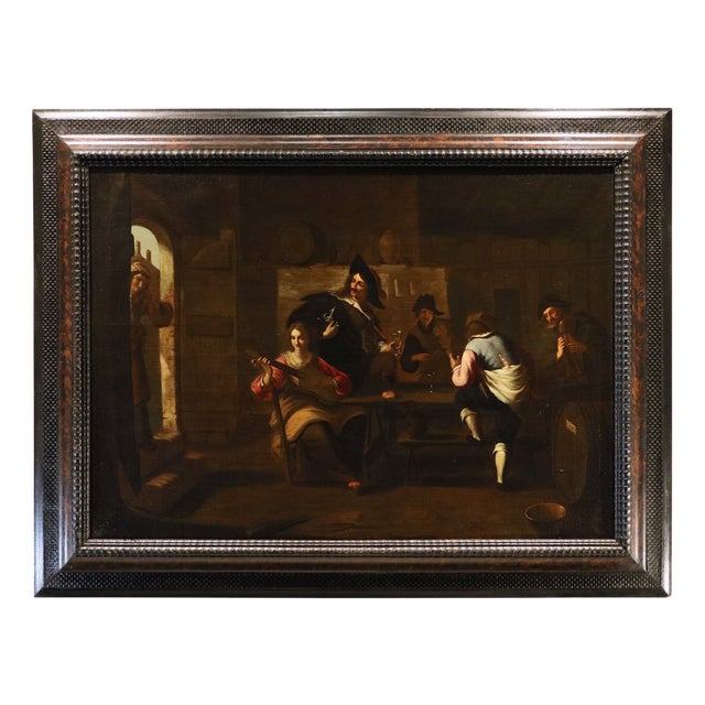 Roman Artist after Caravaggio, Company of Musicians, 1650, Oil on Canvas For Sale