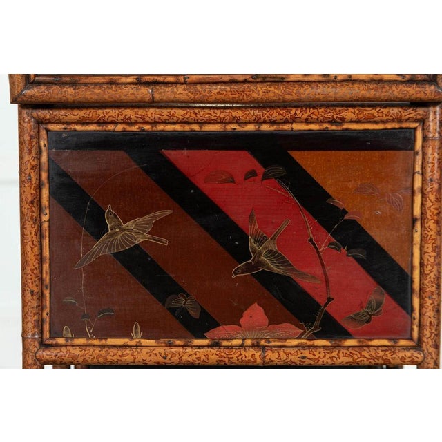 19th Century French Bamboo & Lacquer Work Table, 1870s For Sale - Image 10 of 18