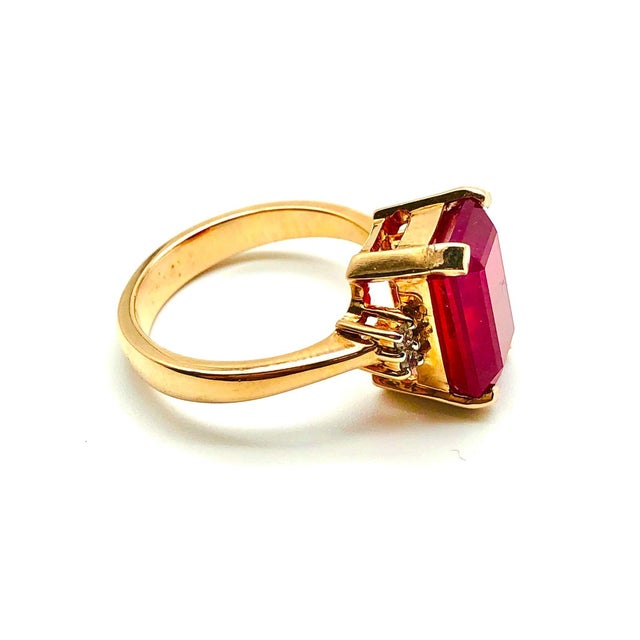 Early 21st Century Bochic "Orient" Vintage African Ruby & Diamond Ring Set 18K Yellow Gold & SIlver For Sale - Image 5 of 18