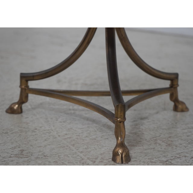 Vintage Regency Style Glass Top Brass Base Occasional Table For Sale In Philadelphia - Image 6 of 10