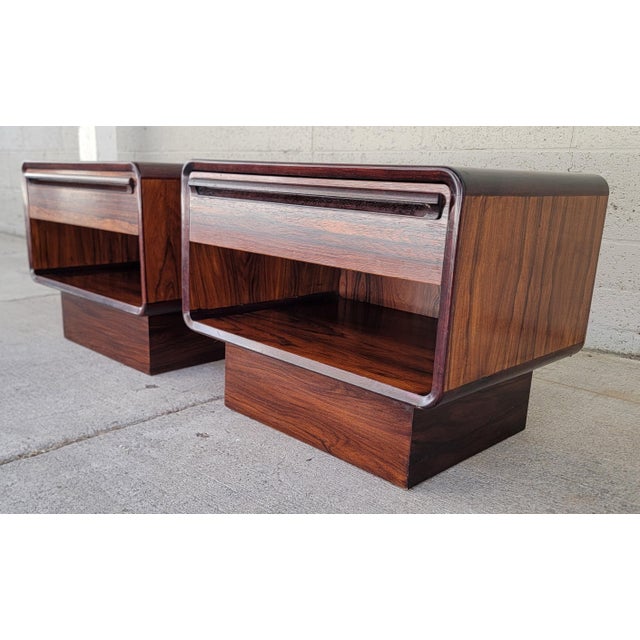 Mid-Century Modern Scandinavian Modern Rosewood Nightstands by Westnofa a Pair For Sale - Image 3 of 12
