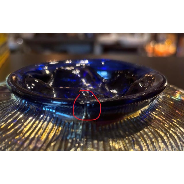 Amethyst Poppy Show Carnival Glass Plate by Northwood in Electric Blue or Amethyst For Sale - Image 8 of 8