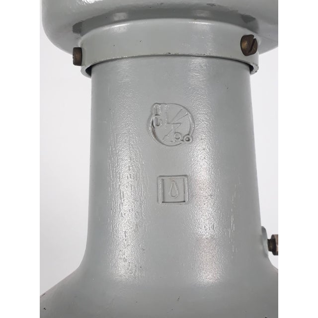 Paint Blue Enamel Factory Pendant Lamps from ElKo, 1960s, Set of 10 For Sale - Image 7 of 13