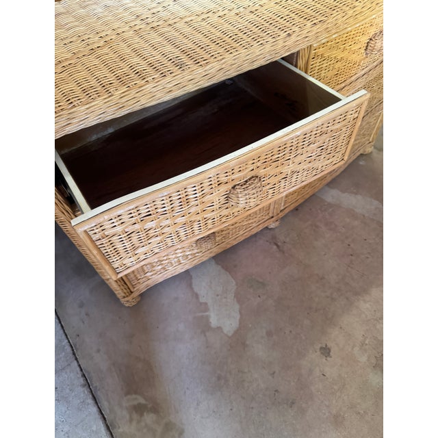 Vintage Natural Woven Rattan Six-Drawer Dresser For Sale - Image 11 of 12