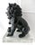 Pair of Late 20th Century Black Chinese Foo Dogs on Large Lucite Base Bookends Statues For Sale - Image 4 of 9