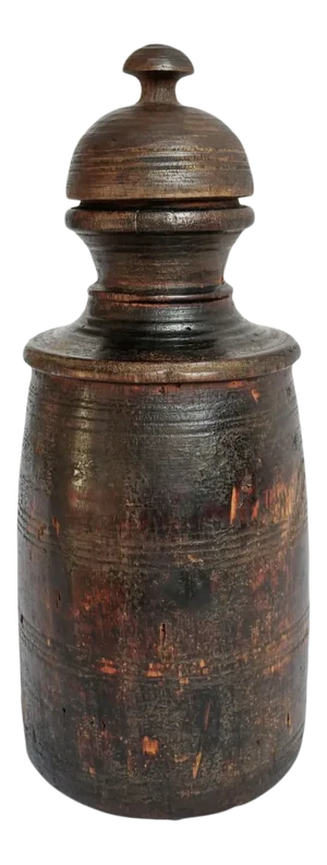 Vintage Wood Nepal Food Jar