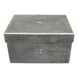 R & Y Augousti Shagreen Wood Lined Decorative French Box For Sale