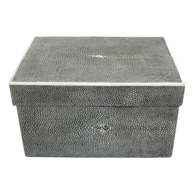 R & Y Augousti Shagreen Wood Lined Decorative French Box For Sale