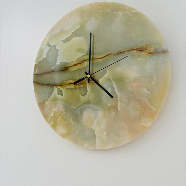 Early 21st Century Green Onyx Wall Clock by Forzini For Sale - Image 5 of 6