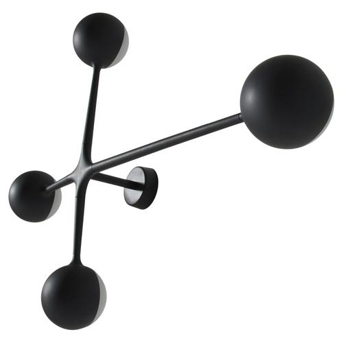 Cassina Dot Pattern Black Light 6 Sphere Applique Lamp by Charles and Ray Eames for Cassina For Sale - Image 4 of 10