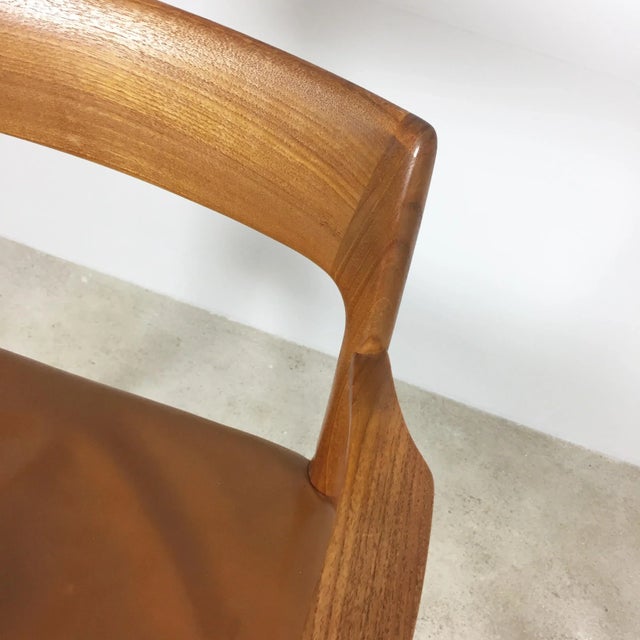 Brown Model 77 Teak Armchair by N.O. Møller for J.L. Møllers, 1960s For Sale - Image 8 of 14