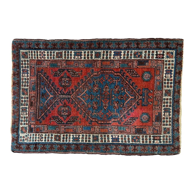 Antique Persian Heriz, 3'1" X 4'6" For Sale
