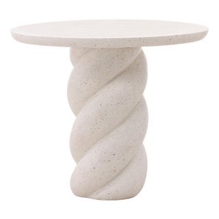 Ivory Terrazzo Twist Outdoor Bistro Table For Sale