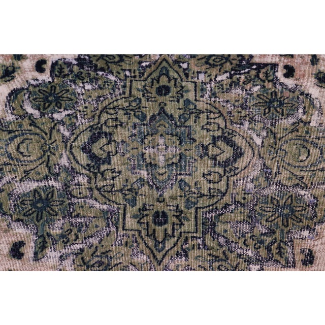 1980s Retro Persian Beige/Green Wool Rug - 8'0'' X 11'0'' For Sale - Image 5 of 10