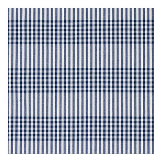 Sample - Schumacher Bergen Plaid Fabric in Navy For Sale